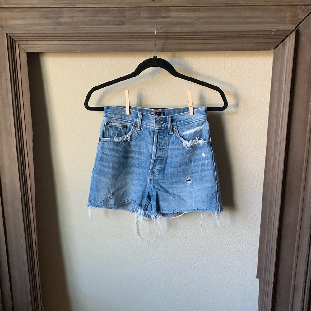 Abercrombie high rise jean shorts